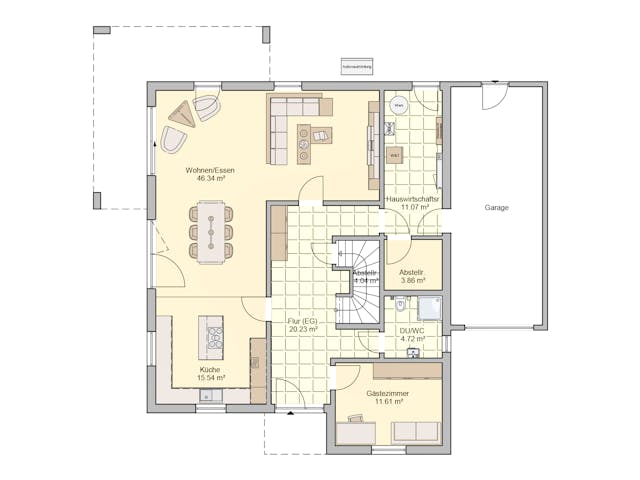 Fertighaus Lageto von Fingerhut Haus Schlüsselfertig ab 684475€, Cubushaus Grundriss 1
