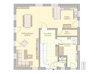 Fertighaus Lando von Fingerhut Haus Schlüsselfertig ab 436768€, Satteldach-Klassiker Grundriss 1
