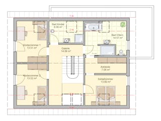 Fertighaus Koblenz von Fingerhut Haus Schlüsselfertig ab 571552€, Satteldach-Klassiker Grundriss 2