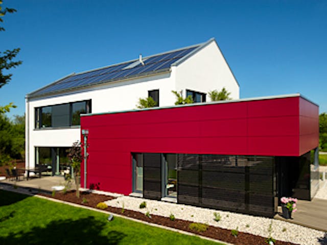 Fertighaus Musterhaus GenerationX von FischerHaus Schlüsselfertig ab 358342€, Satteldach-Klassiker Außenansicht 1