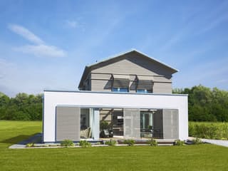 Fertighaus NaturDesign - Musterhaus Köln von Bau-Fritz Schlüsselfertig ab 1230000€, Satteldach-Klassiker Außenansicht 2