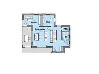 Fertighaus NaturDesign - Musterhaus Köln von Bau-Fritz Schlüsselfertig ab 1230000€, Satteldach-Klassiker Grundriss 1