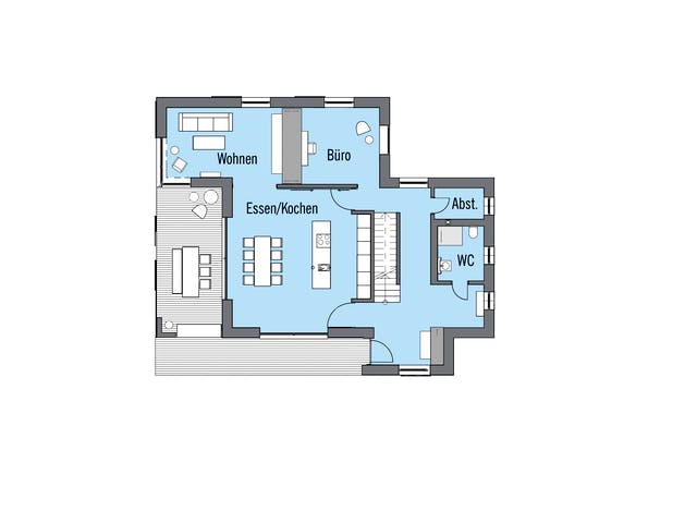 Fertighaus NaturDesign - Musterhaus Köln von Bau-Fritz Schlüsselfertig ab 1230000€, Satteldach-Klassiker Grundriss 1