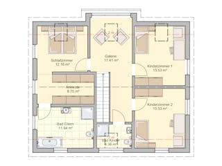 Fertighaus Rido von Fingerhut Haus Schlüsselfertig ab 489570€, Satteldach-Klassiker Grundriss 2