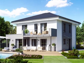 Fertighaus SUNSHINE 143 V6 von Living Fertighaus Schlüsselfertig ab 352245€, Stadtvilla Außenansicht 1
