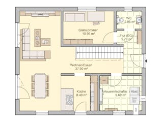 Fertighaus Mainz von Fingerhut Haus Schlüsselfertig ab 427073€, Satteldach-Klassiker Grundriss 1