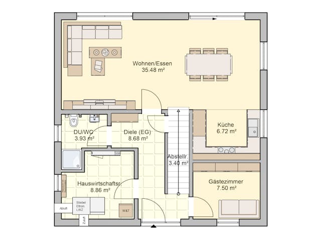 Fertighaus Soccia von Fingerhut Haus Schlüsselfertig ab 445397€, Stadtvilla Grundriss 1