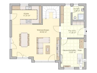 Fertighaus Solaris von Fingerhut Haus Schlüsselfertig ab 464116€, Satteldach-Klassiker Grundriss 1