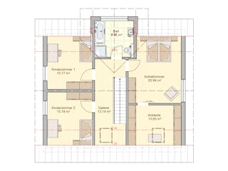 Fertighaus Solera von Fingerhut Haus Schlüsselfertig ab 469474€, Satteldach-Klassiker Grundriss 2
