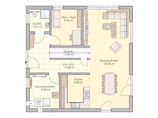 Fertighaus Tero von Fingerhut Haus Schlüsselfertig ab 464815€, Stadtvilla Grundriss 1
