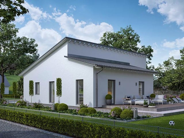 Fertighaus ComfortStyle 13.03 P von massa haus Ausbauhaus ab 164999€, Bungalow Außenansicht 1