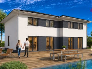 Massivhaus Dppelhaus mit zwei mal 113 m² von Mein Haus Bausysteme, Stadtvilla Außenansicht 3