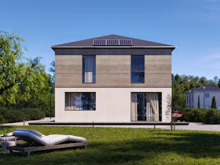 Fertighaus Bestseller Weitblick 140 von BoHolz Haus Schlüsselfertig ab 423713€, Stadtvilla Außenansicht 2