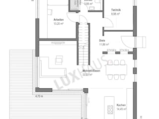 Fertighaus Walmdach 160 von LUXHAUS Schlüsselfertig ab 505000€, Stadtvilla Grundriss 1
