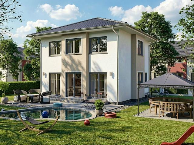 Massivhaus Stadthaus 116 von TIMOWA Massivhäuser Schlüsselfertig ab 275900€, Stadtvilla Außenansicht 1