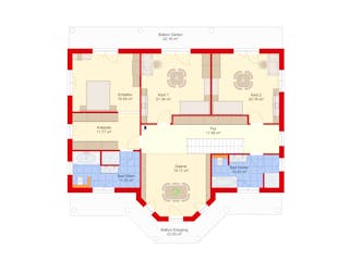 Massivhaus Stadtvilla Klassisch 277 m²  mit LIAPLAN gebaut von Mein Haus Bausysteme, Stadtvilla Grundriss 2