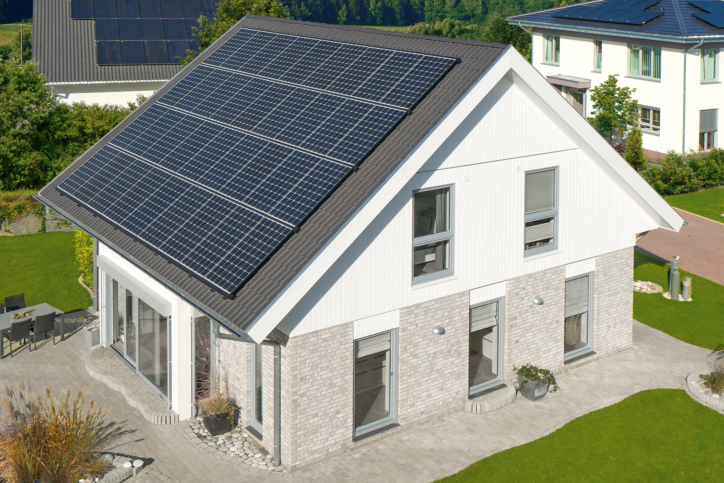 Fertighaus Adelby von Danhaus Deutschland Schlüsselfertig ab 429974€, Satteldach-Klassiker Außenansicht 2