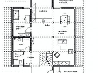 Fertighaus Ästhetik - Mannheim von Meisterstück-HAUS, Fachwerk Grundriss 2