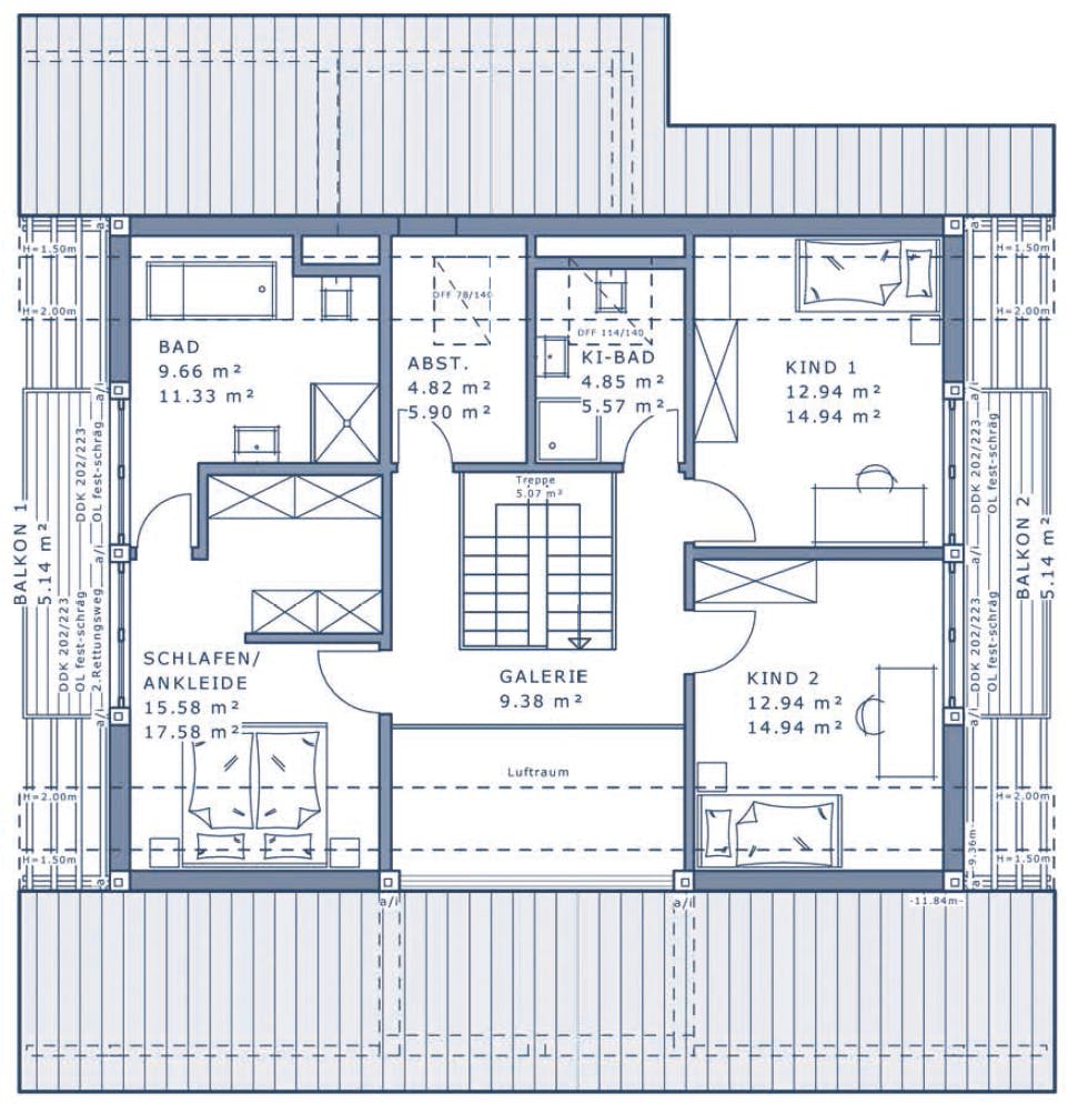 Fertighaus Ästhetik von Meisterstück-HAUS, Fachwerk Grundriss 1