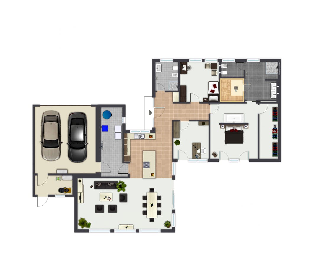 Fertighaus Algarve 182 von GUSSEK HAUS Schlüsselfertig ab 512100€, Bungalow Grundriss 1