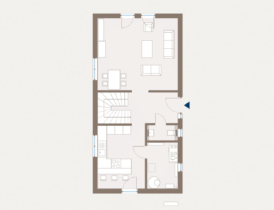 Fertighaus Cityline 2 von allkauf haus, Satteldach-Klassiker Grundriss 1