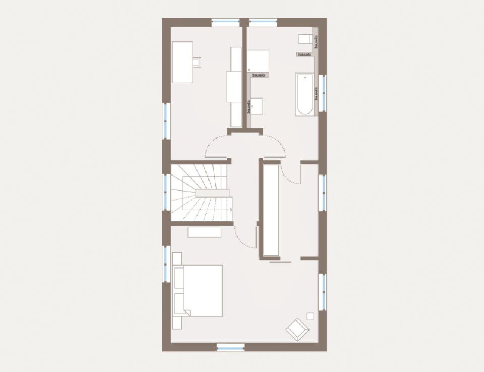 Fertighaus Cityline 2 von allkauf haus, Satteldach-Klassiker Grundriss 2