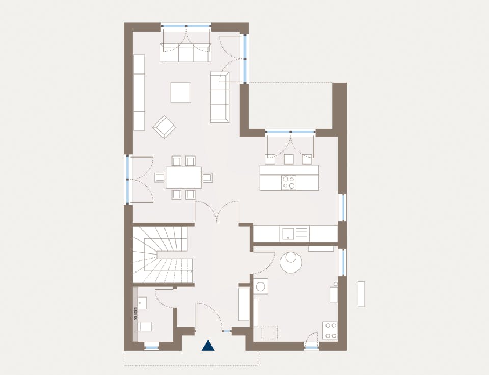 Fertighaus Cult 2 von allkauf haus, Cubushaus Grundriss 1