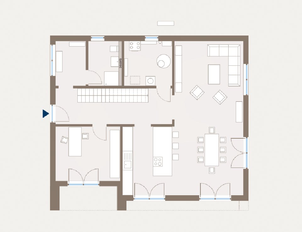 Fertighaus Cult 5 von allkauf haus, Cubushaus Grundriss 1