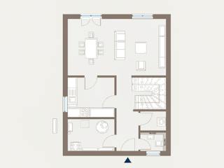 Fertighaus Double 10 von allkauf haus, Satteldach-Klassiker Grundriss 1