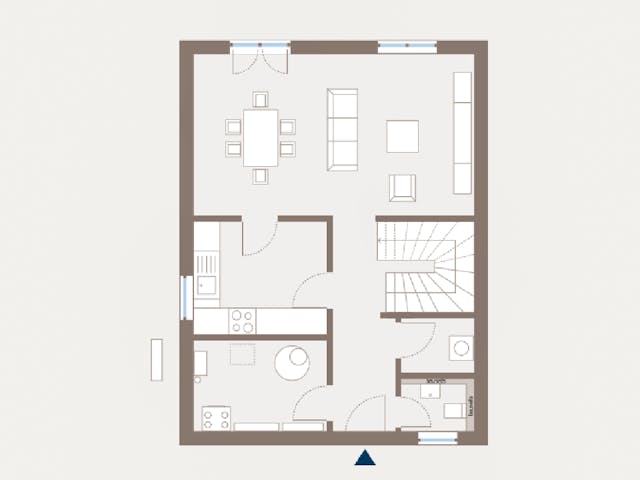 Fertighaus Double 10 von allkauf haus, Satteldach-Klassiker Grundriss 1
