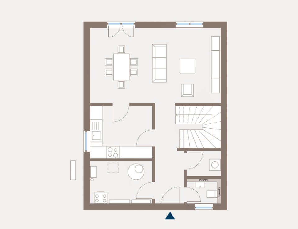 Fertighaus Double 10 von allkauf haus, Satteldach-Klassiker Grundriss 1