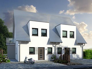 Fertighaus Double 1 von allkauf haus, Satteldach-Klassiker Außenansicht 2