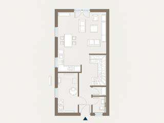 Fertighaus Double 1 von allkauf haus, Satteldach-Klassiker Grundriss 1