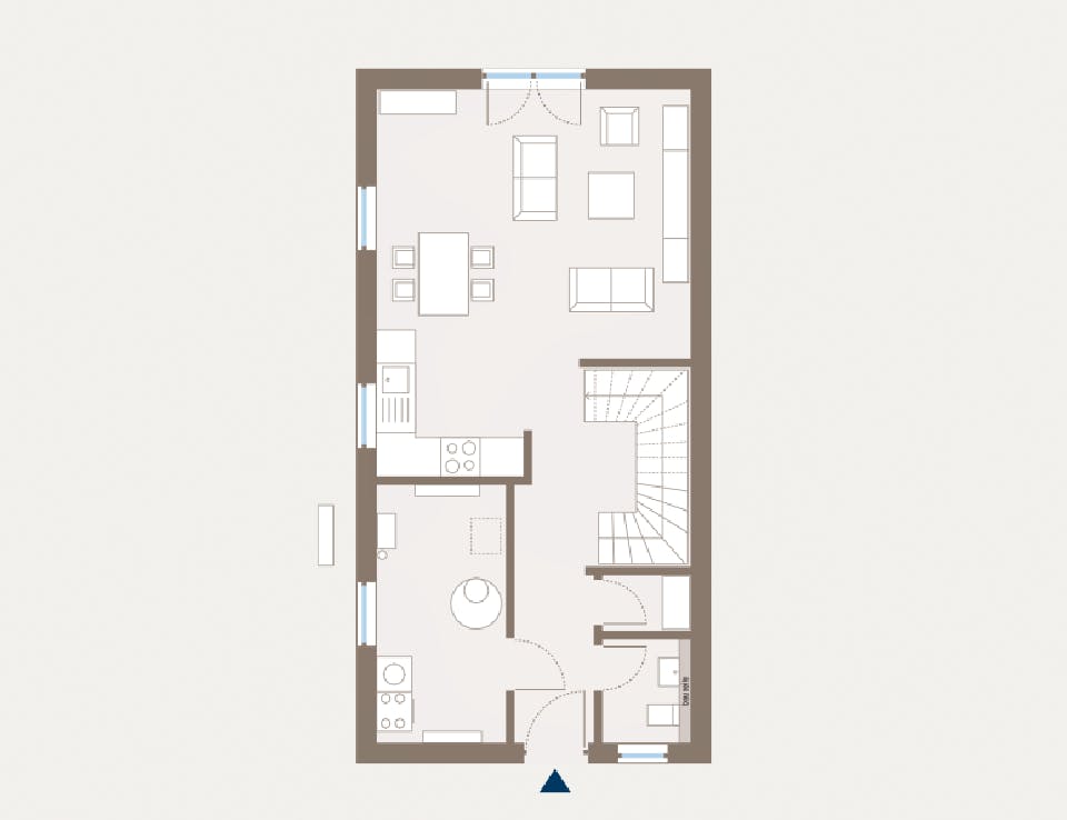 Fertighaus Double 1 von allkauf haus, Satteldach-Klassiker Grundriss 1