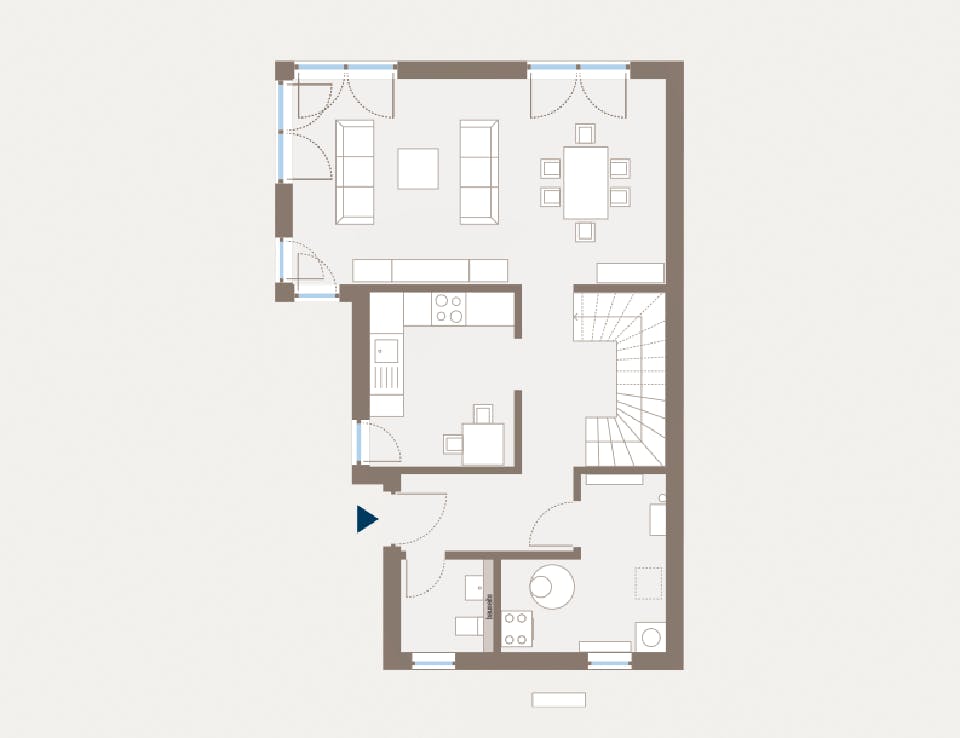 Fertighaus Double 8 von allkauf haus, Cubushaus Grundriss 1