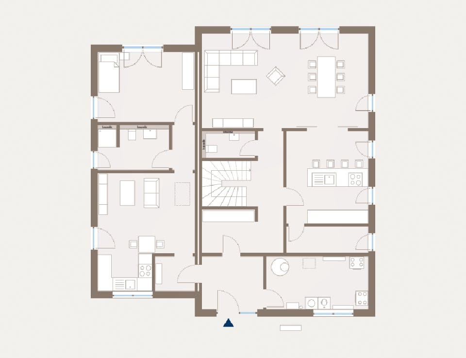 Fertighaus Generation 13 von allkauf haus, Stadtvilla Grundriss 1