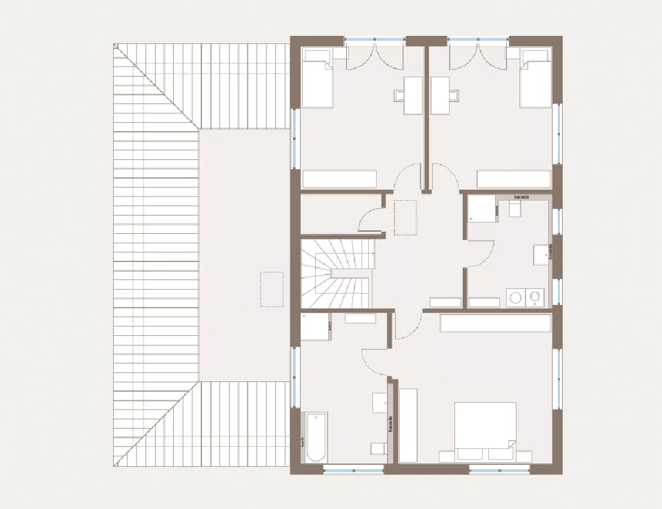 Fertighaus Generation 13 von allkauf haus, Stadtvilla Grundriss 2