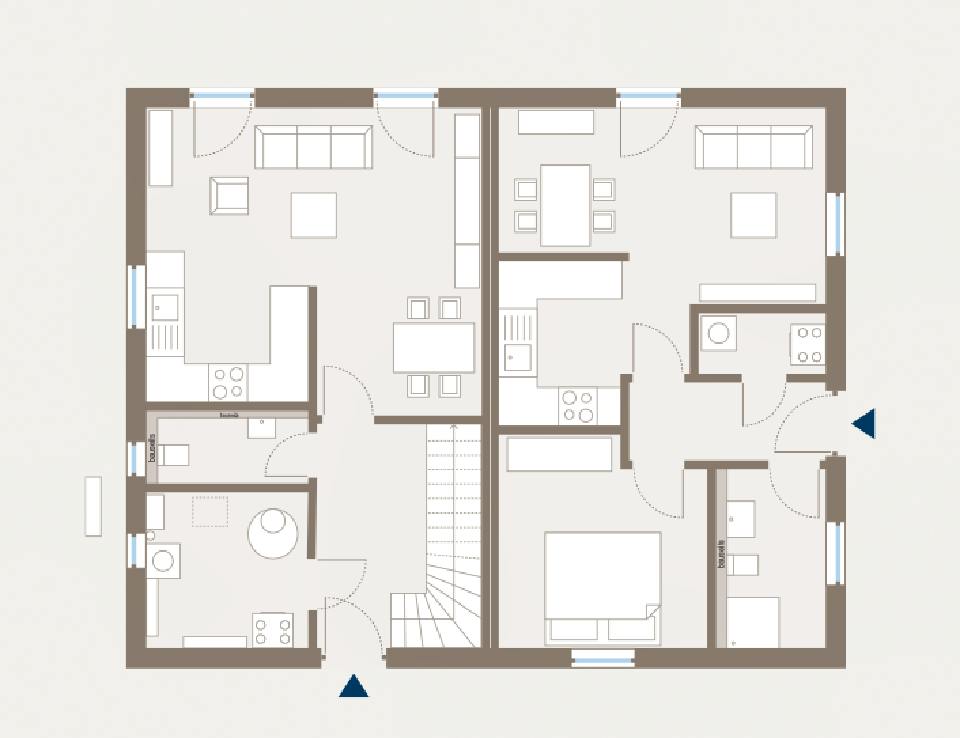 Fertighaus Generation 3 von allkauf haus, Satteldach-Klassiker Grundriss 1
