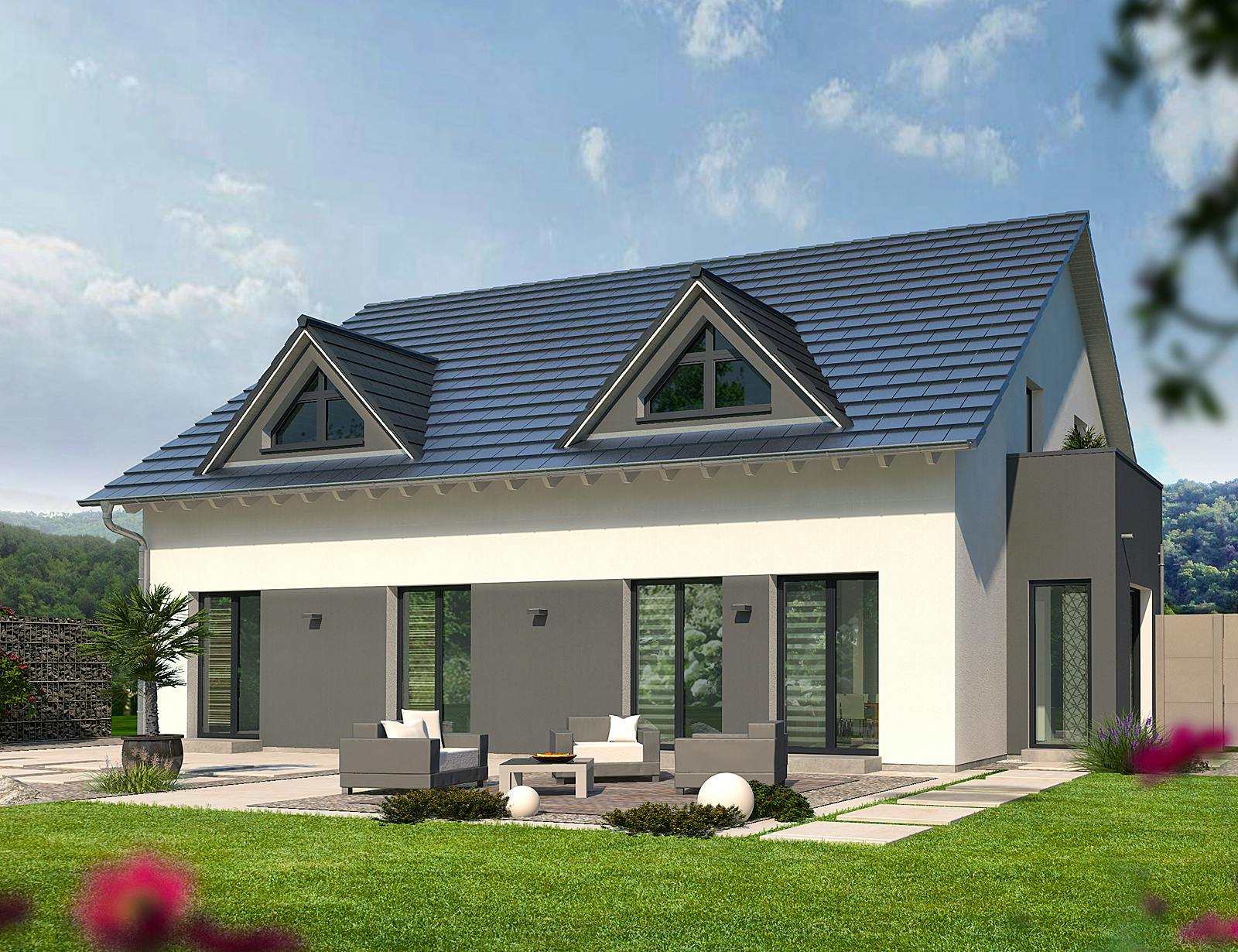 Fertighaus Generation 5 von allkauf haus, Satteldach-Klassiker Außenansicht 1