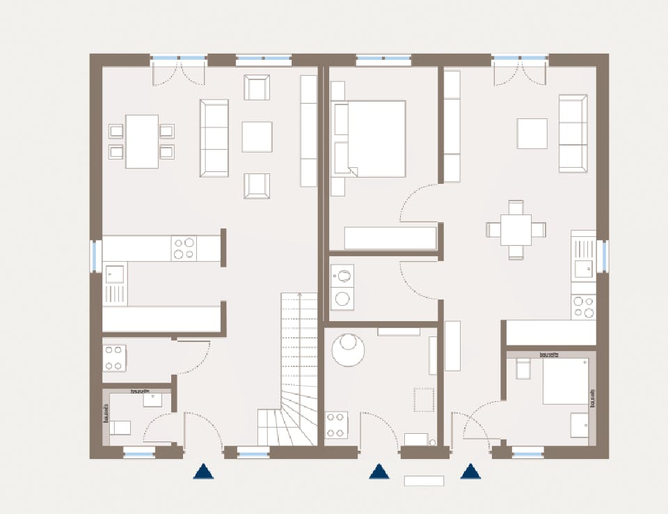 Fertighaus Generation 5 von allkauf haus, Satteldach-Klassiker Grundriss 1