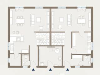 Fertighaus Generation 7 von allkauf haus, Satteldach-Klassiker Grundriss 1