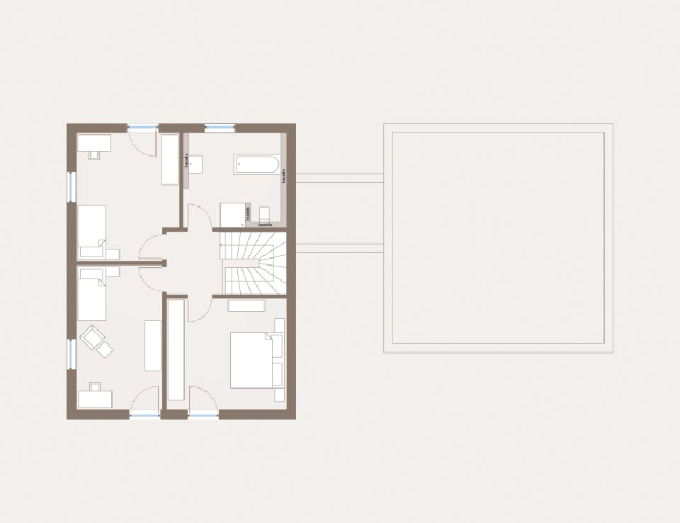 Fertighaus Generation 8 von allkauf haus, Satteldach-Klassiker Grundriss 2