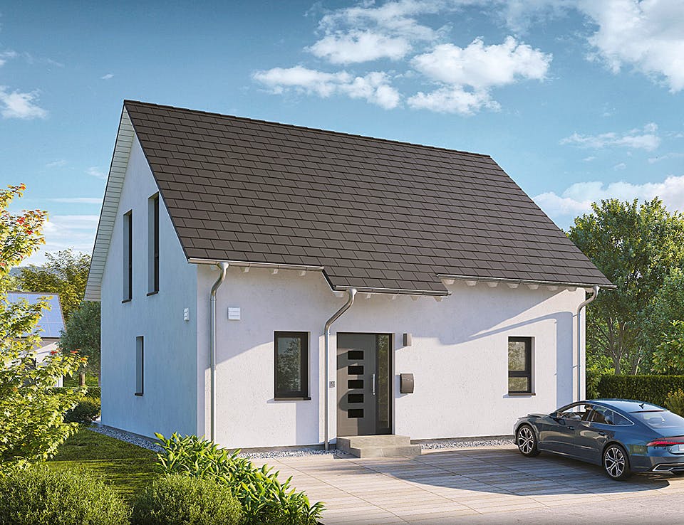 Fertighaus Home 11 von allkauf haus, Satteldach-Klassiker Außenansicht 1