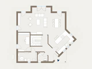 Fertighaus Home 15 von allkauf haus, Satteldach-Klassiker Grundriss 1