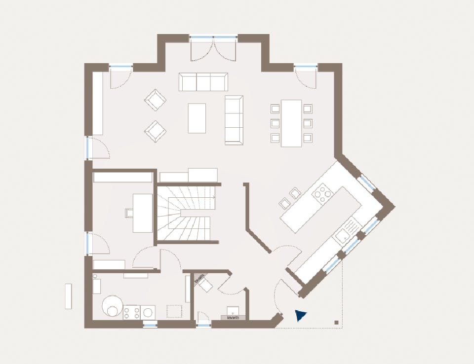 Fertighaus Home 15 von allkauf haus, Satteldach-Klassiker Grundriss 1