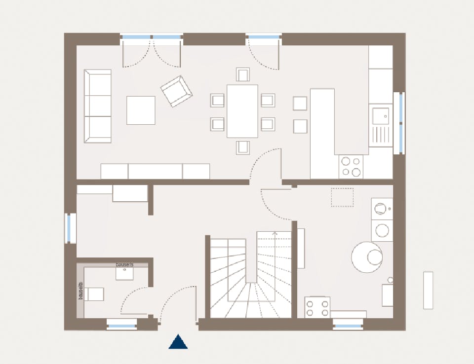 Fertighaus Home 1 von allkauf haus, Satteldach-Klassiker Grundriss 1