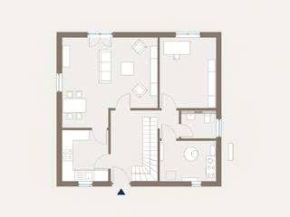 Fertighaus Home 7 von allkauf haus, Satteldach-Klassiker Grundriss 1