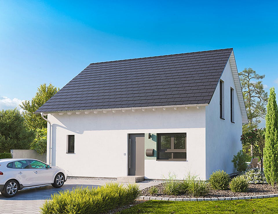 Fertighaus Home 8 von allkauf haus, Satteldach-Klassiker Außenansicht 1