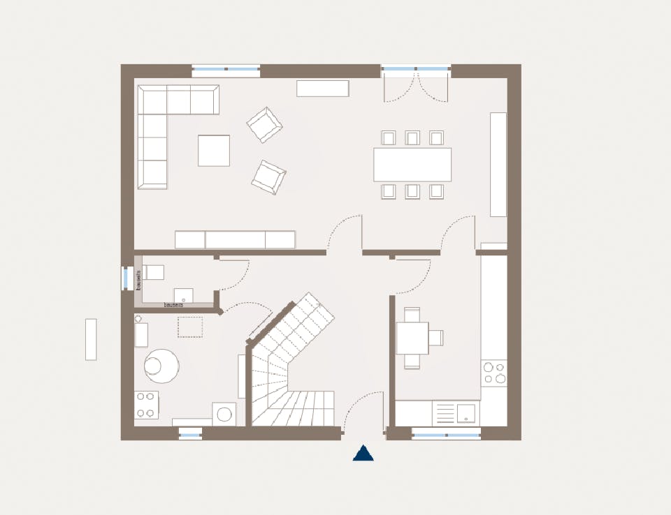 Fertighaus Home 8 von allkauf haus, Satteldach-Klassiker Grundriss 1