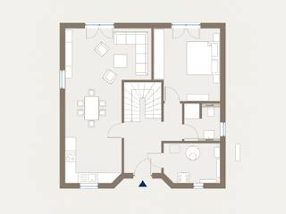 Fertighaus Home 9 von allkauf haus, Satteldach-Klassiker Grundriss 1